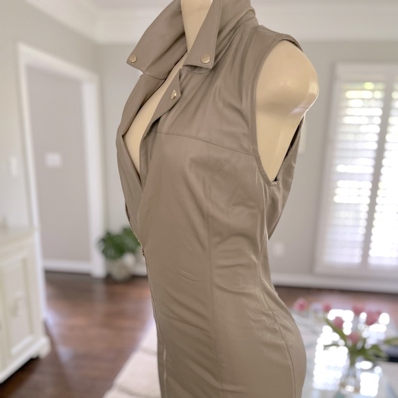 Taupe faux leather House of CB dress - Picture 4 of 5